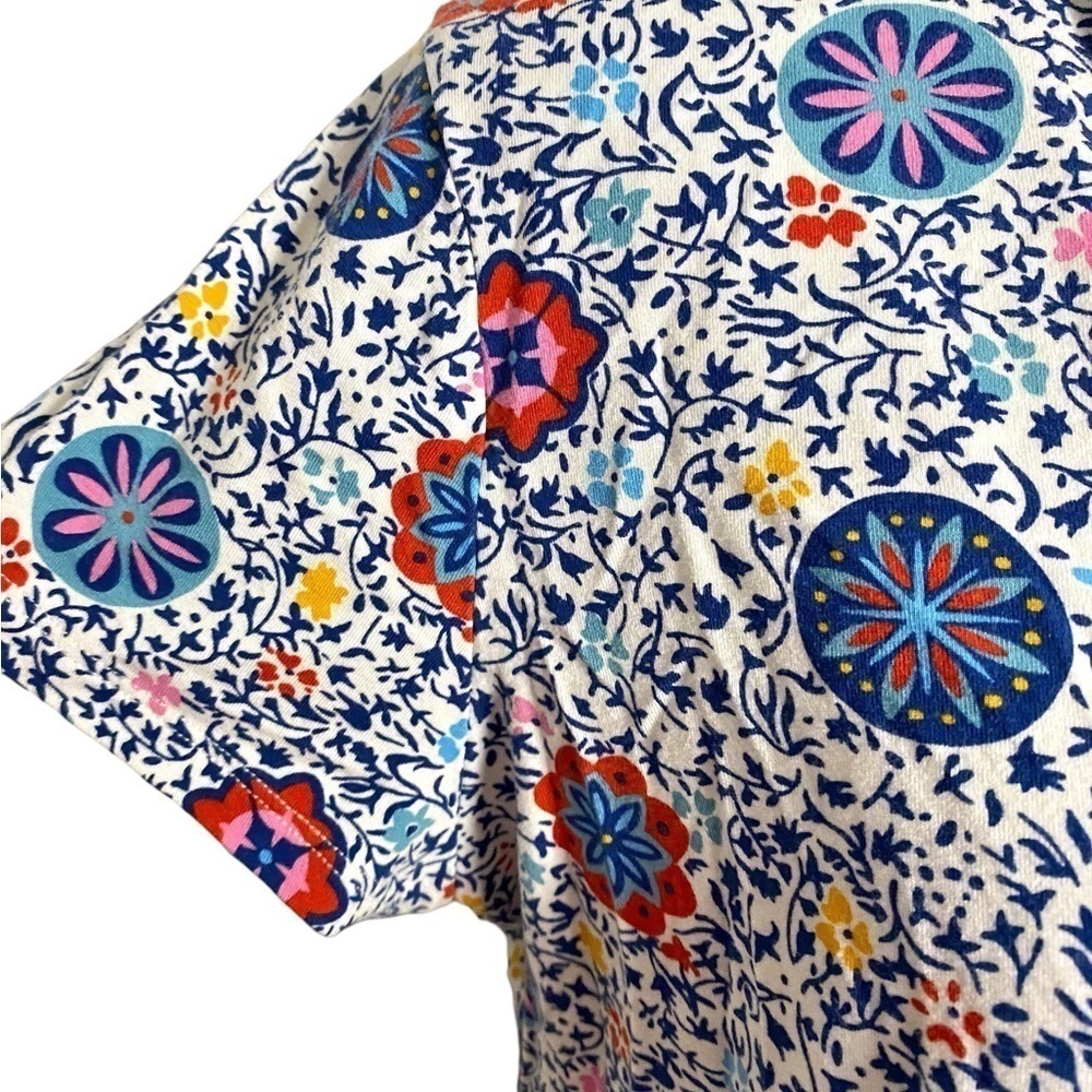 Boden Blue Floral Medallion Print Neck Jersey
Short Sleeve Faux Wrap Shirt - Picture 5 of 13